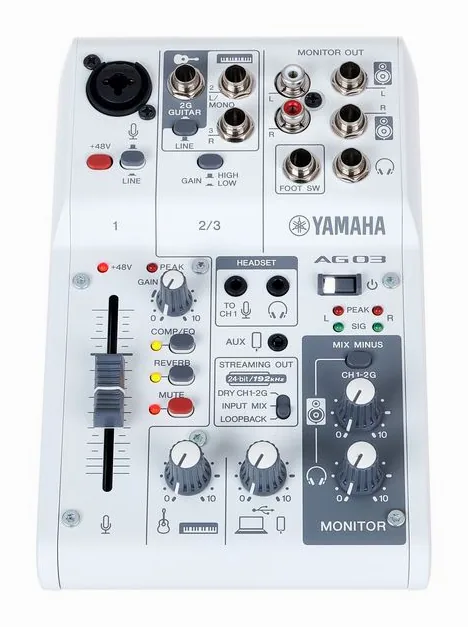Yamaha AG03 MK2 WH, vista 2