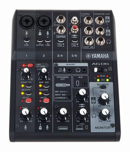 Yamaha AG06 MK2 BK, vista 2